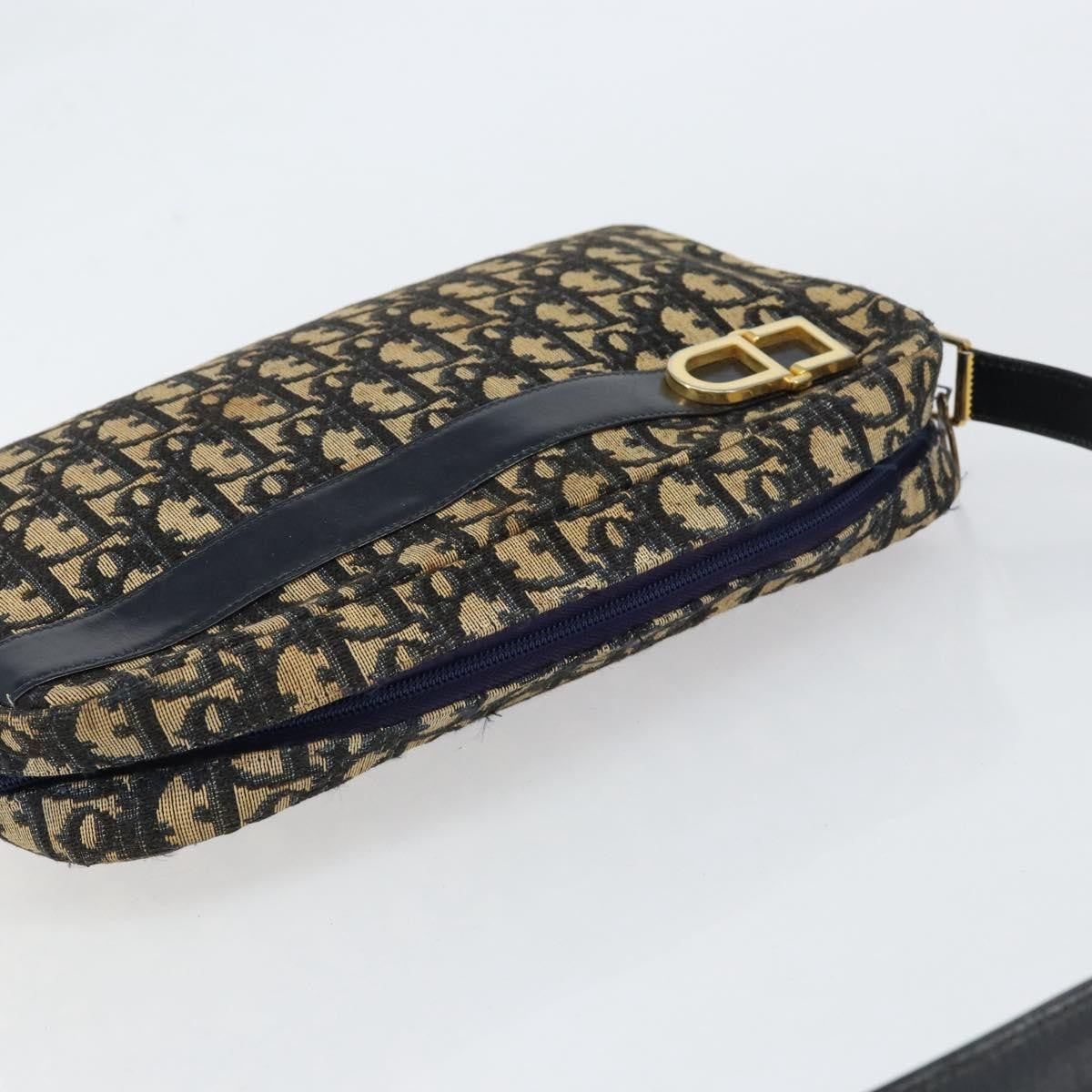 Christian Dior Vintage Cd Trotter Shoulder Bag Canvas Navy Canvas Shoulder Bag Bag (Pre-Owned)