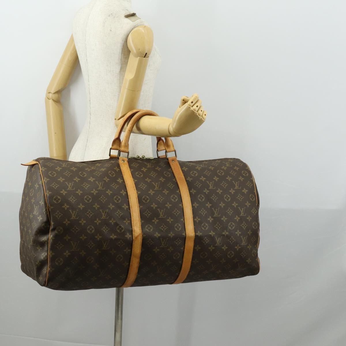Louis Vuitton Keepall Bag Monogram Canvas Brown Canvas Travel Bag