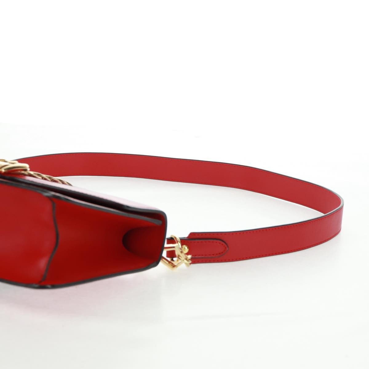 Gucci Sylvie Shoulder Bag Leather Red Leather Shoulder Bag Bag (Pre-Owned)