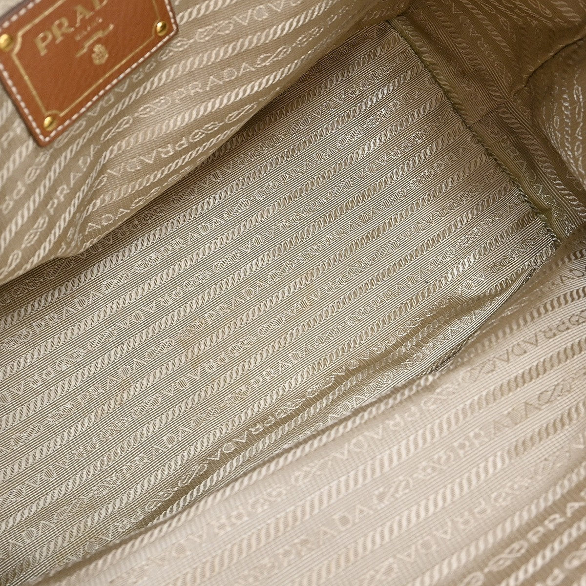 Prada Logo Convertible Tote Canvas With Leather Beige Canvas Tote Bag Bag