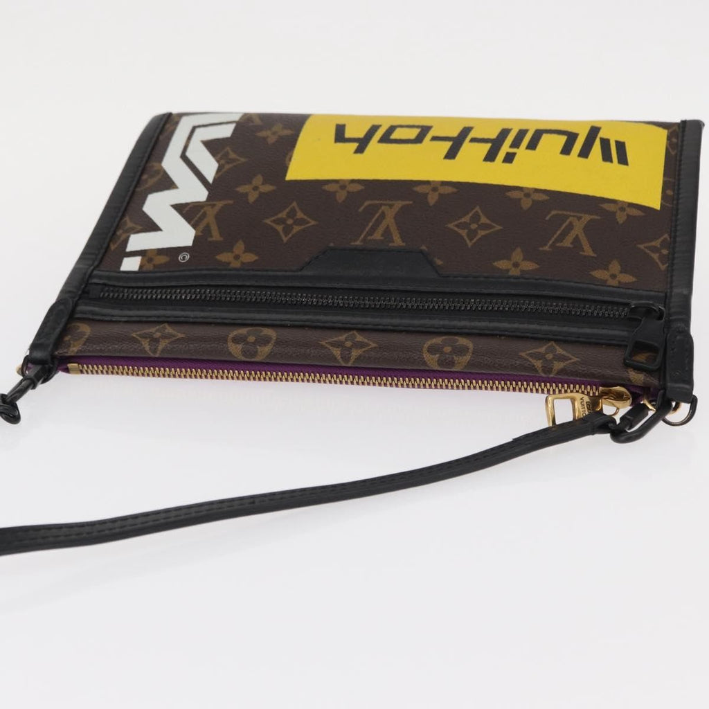 Louis Vuitton Double Flat Messenger Bag Limited Edition Logo Story Monogram Canvas And Denim Multicolour Canvas Shoulder Bag