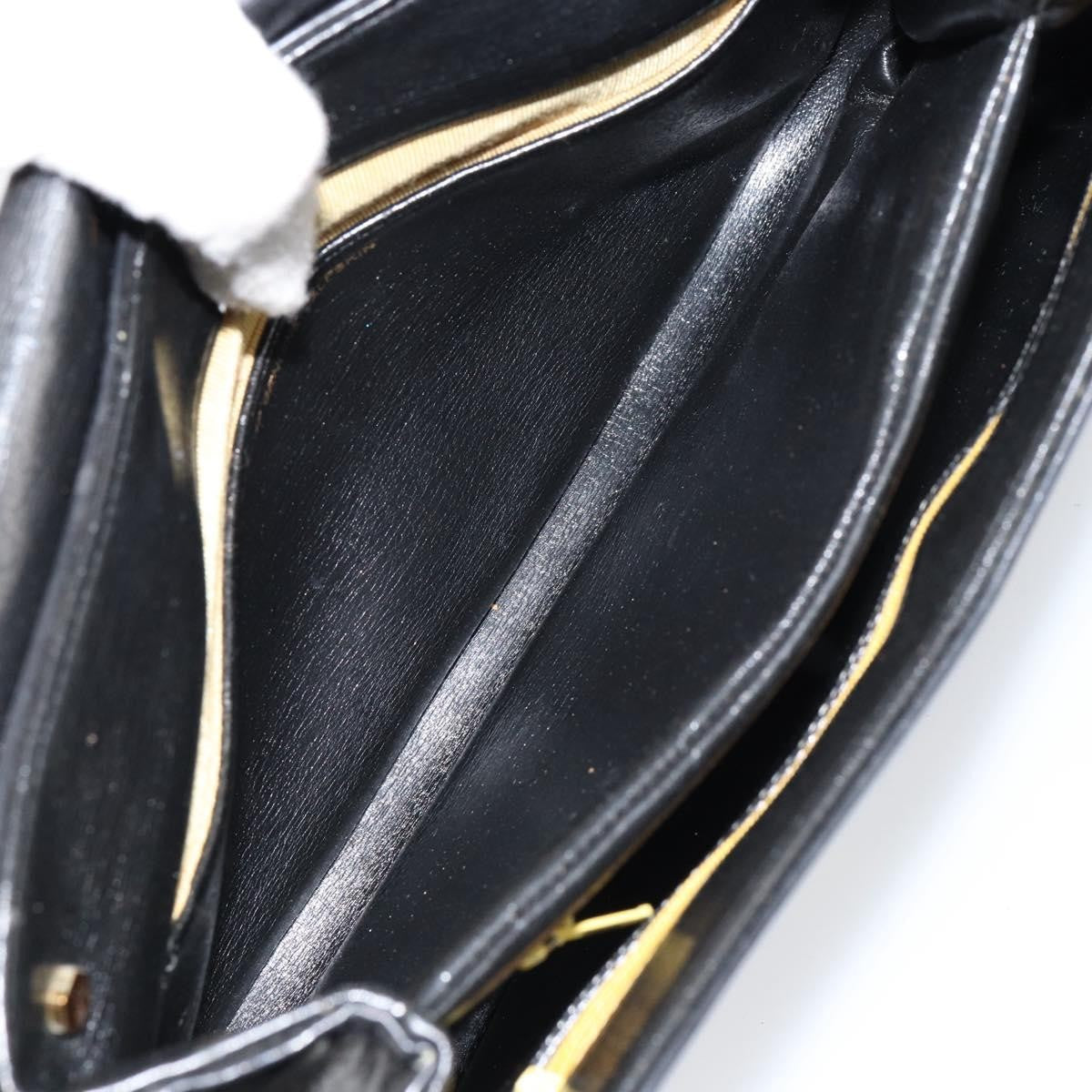 Christian Dior Vintage Chain Flap Shoulder Bag Leather Black Leather Shoulder Bag Bag (Pre-Owned)