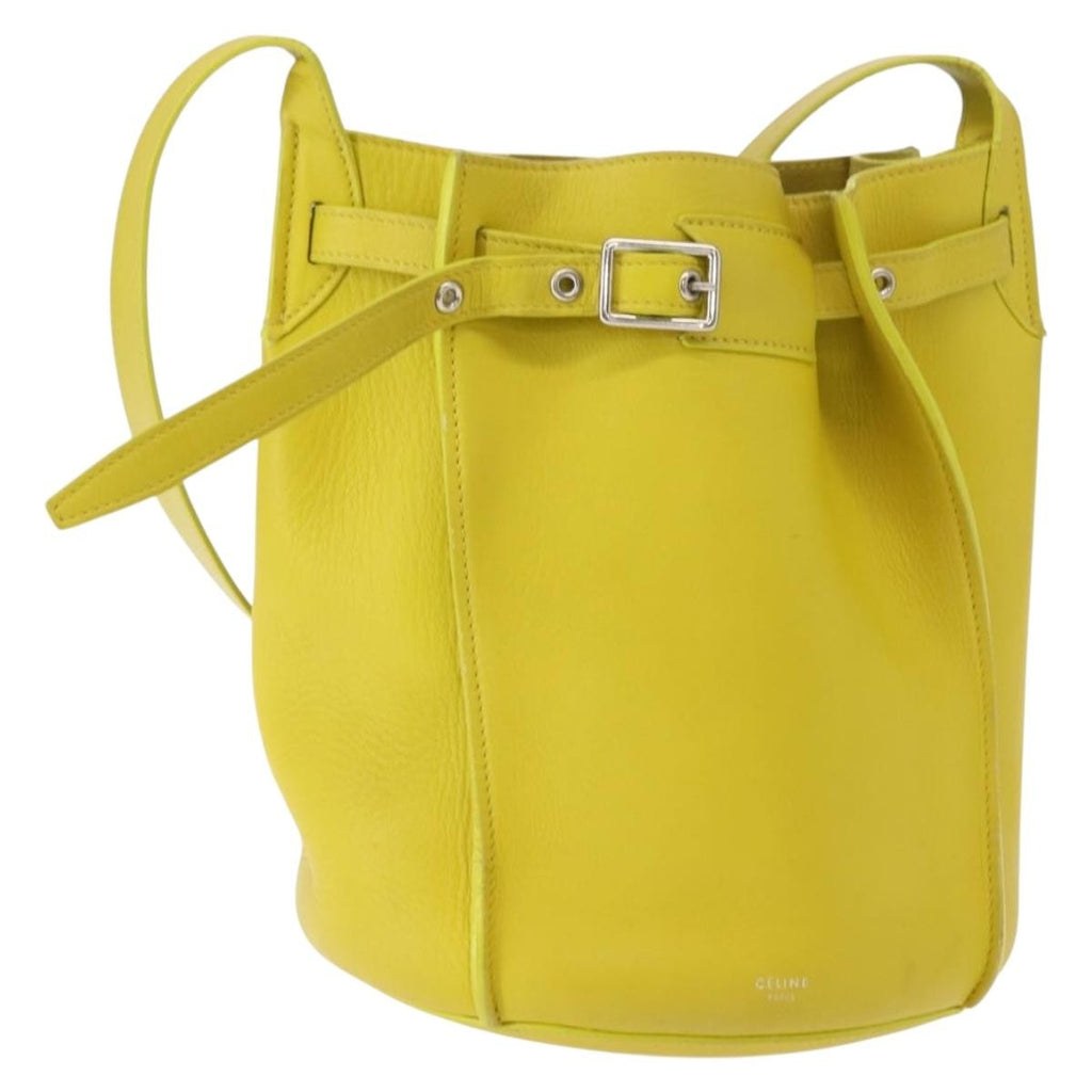 Celine Long Strap Big Bag Bucket Leather Yellow Leather Shoulder Bag Bag
