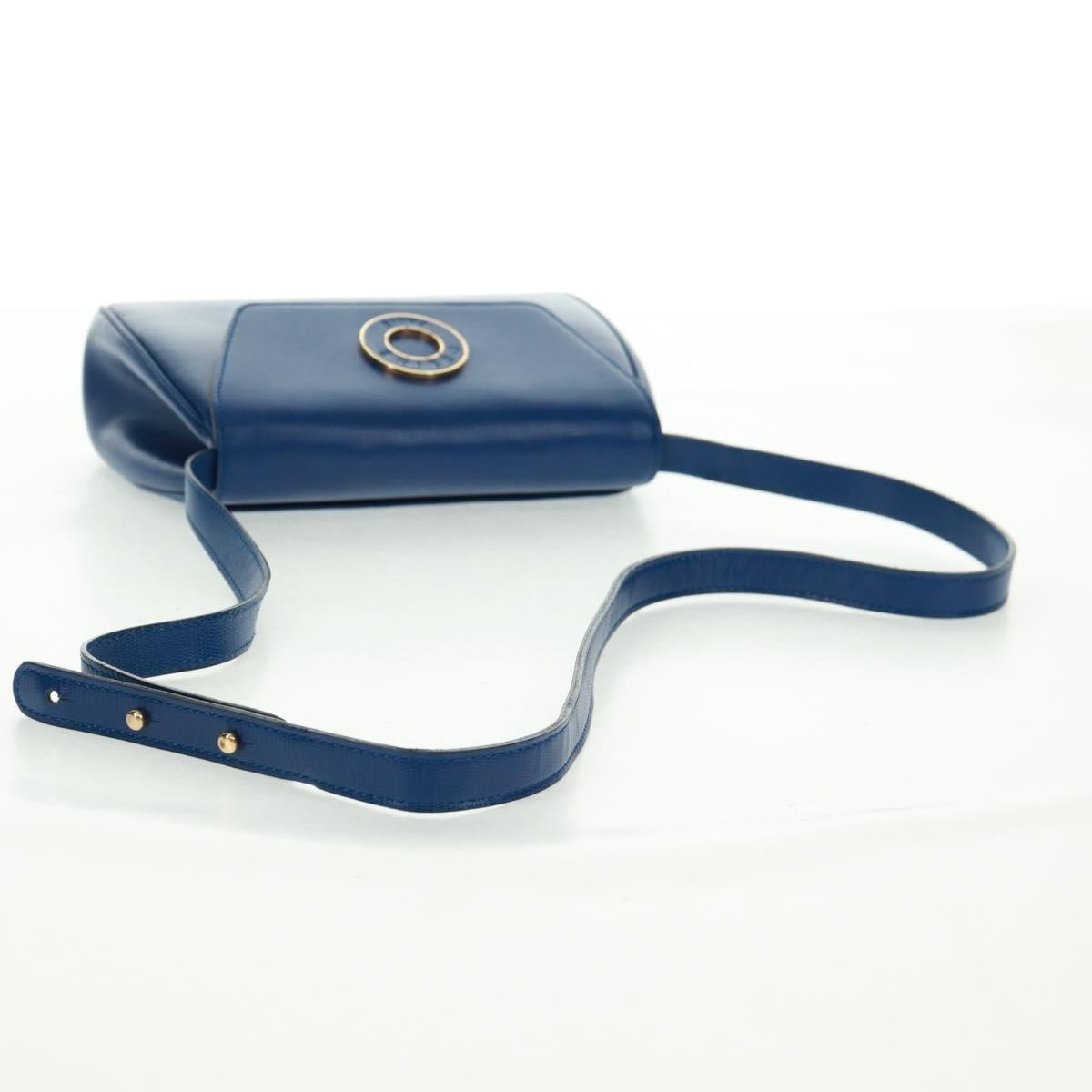 Celine Vintage Circle Logo Crossbody Bag Leather Blue Leather Shoulder Bag Bag