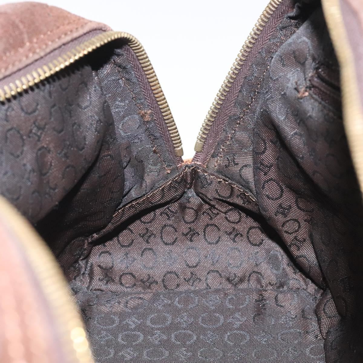 Celine C Macadam Handbag Suede And Leather Brown Suede Handbag