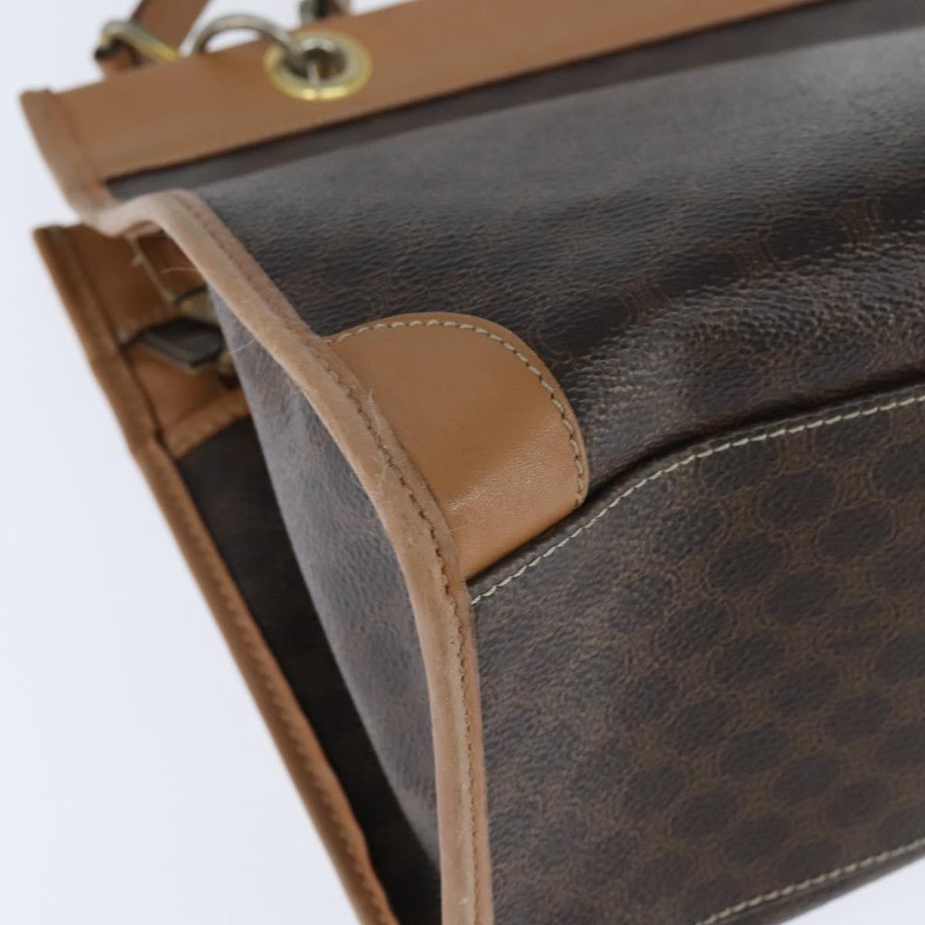 Celine Vintage Macadam Tote Bag Canvas Brown Canvas Tote Bag Bag