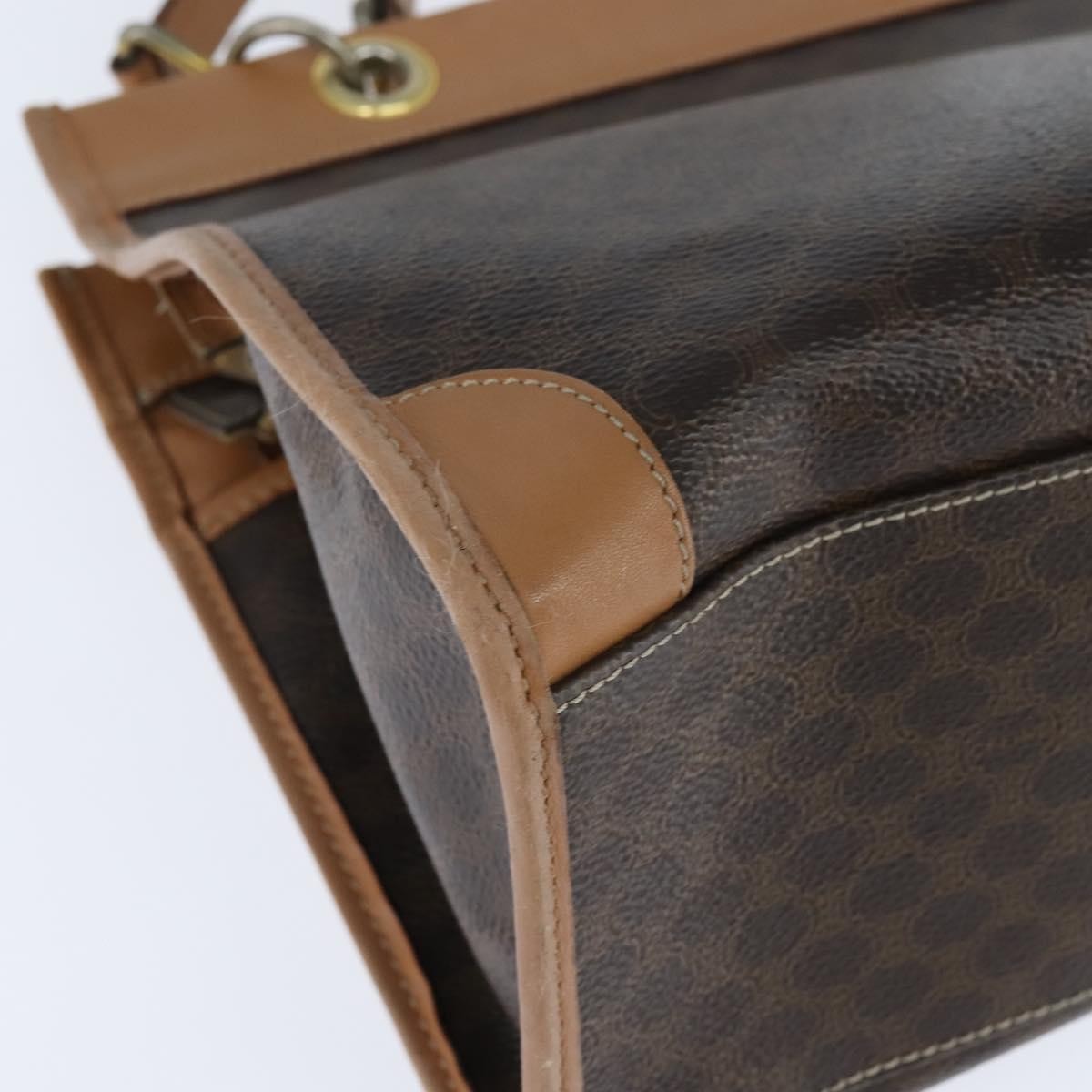 Celine Vintage Macadam Tote Bag Canvas Brown Canvas Tote Bag Bag