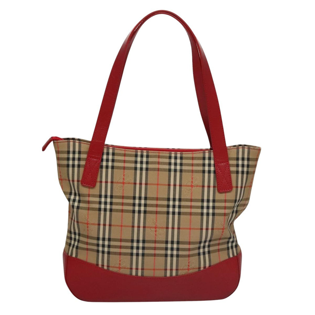 Burberry Nova Check Tote Canvas And Leather Beige Canvas Tote Bag