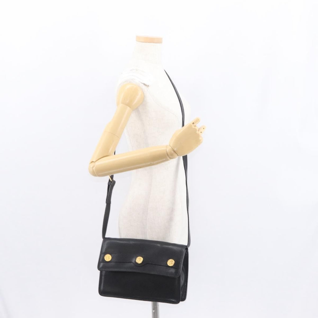Celine Vintage Shoulder Bag Leather Black Leather Shoulder Bag Bag