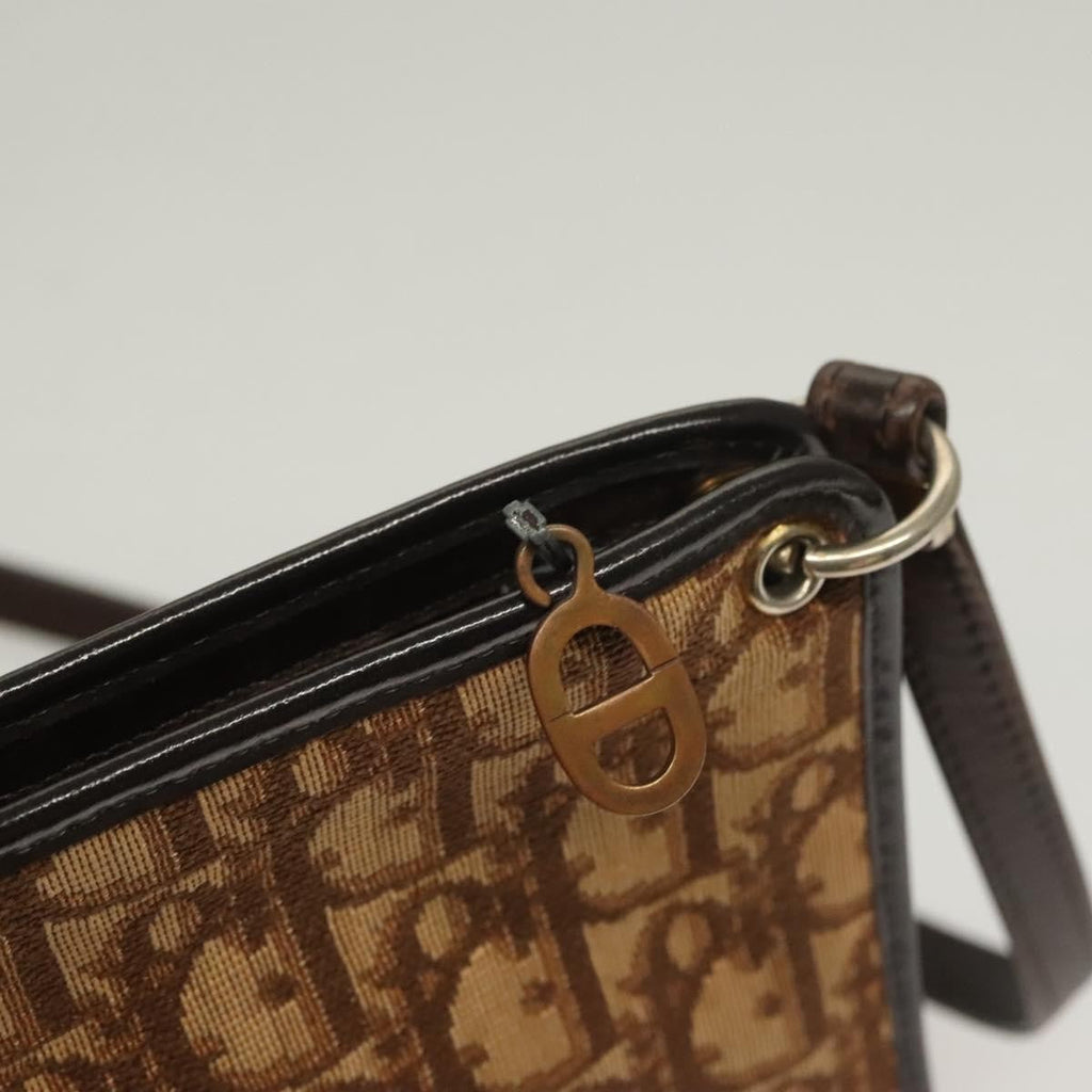 Christian Dior Vintage Trotter Shoulder Bag Canvas Brown Canvas Bag (Pre-Owned)
