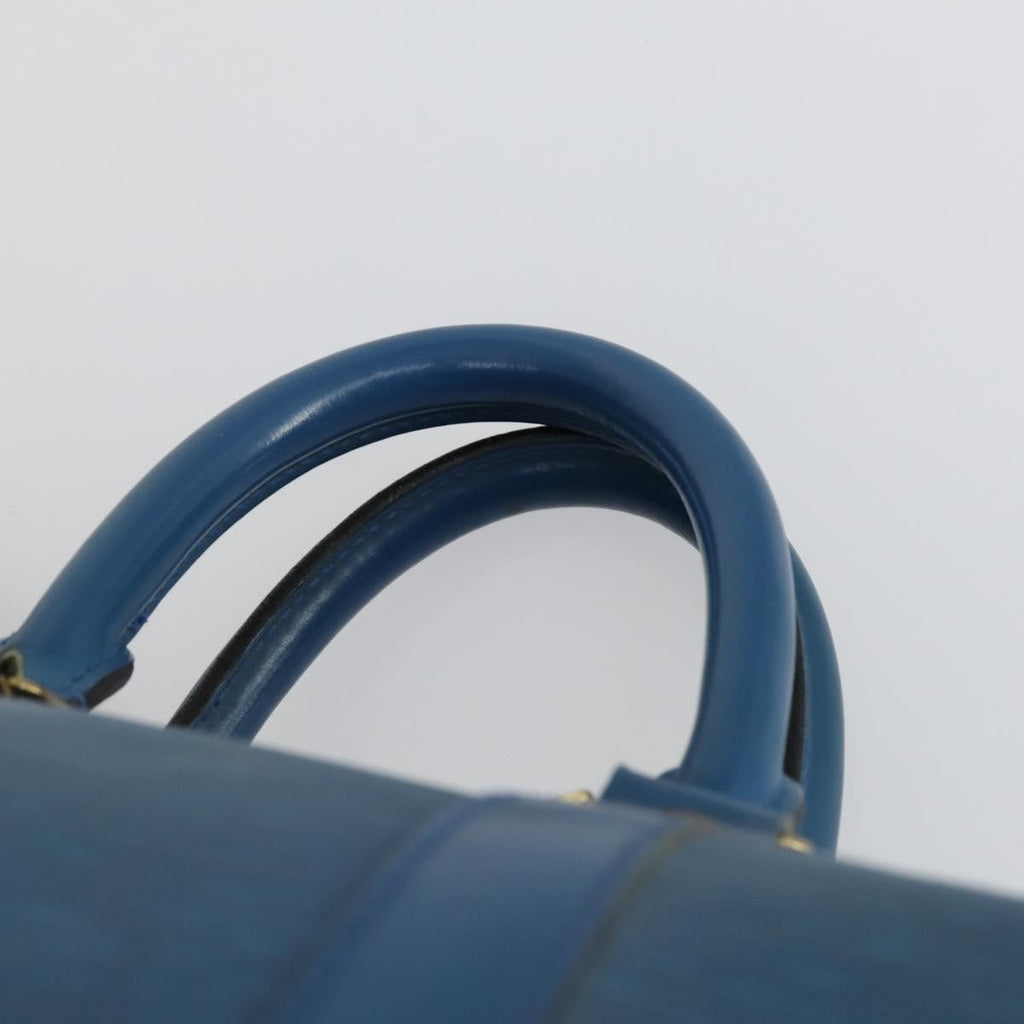 Louis Vuitton Keepall Bag Epi Leather Blue Leather Travel Bag