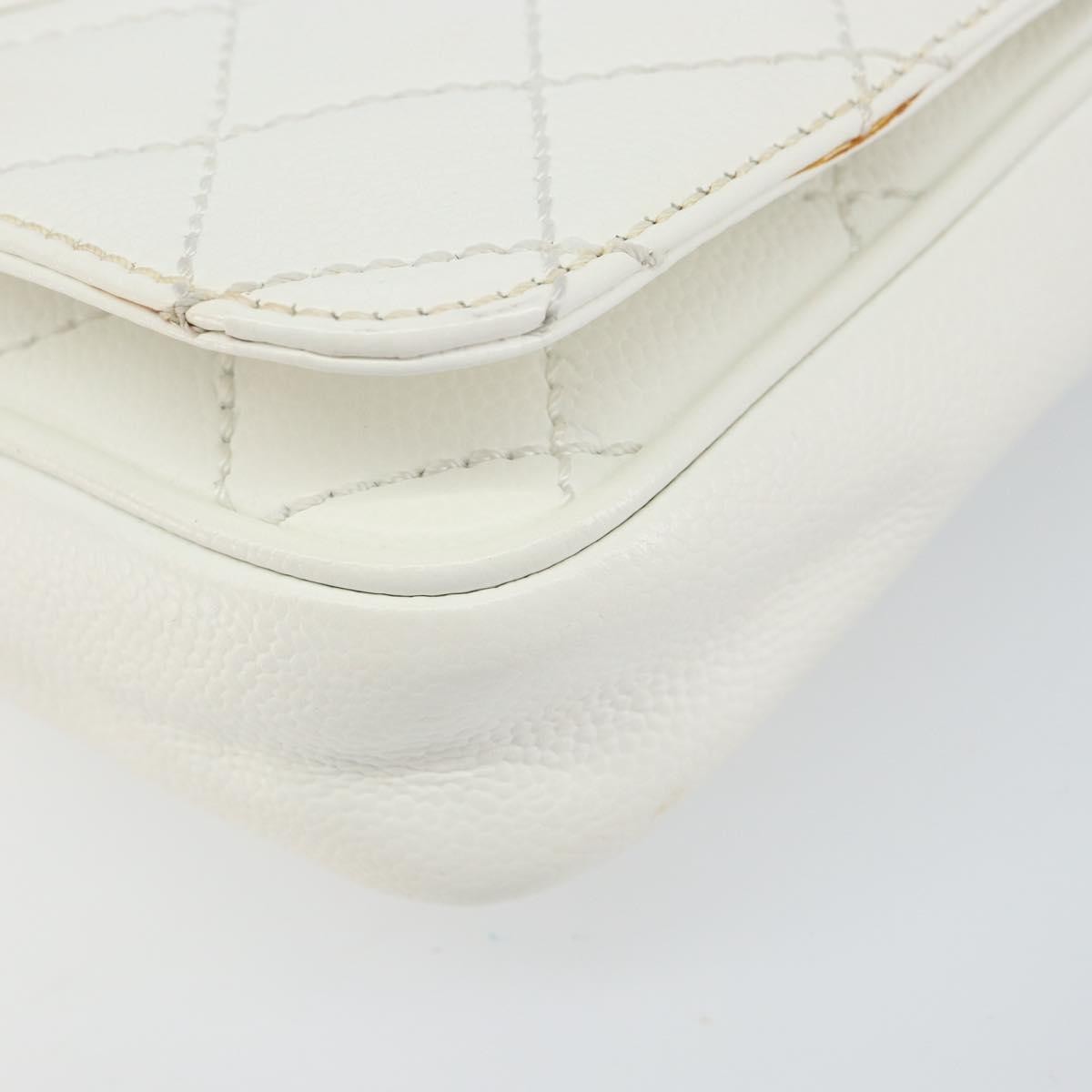 Chanel Vintage Timeless Cc Adjustable Shoulder Bag Quilted Calfskin White Leather Shoulder Bag Bag