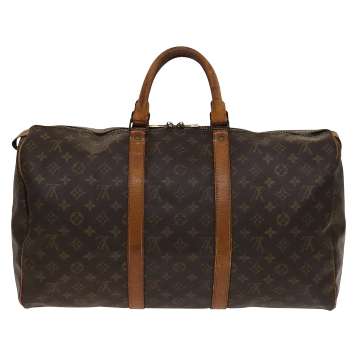Louis Vuitton Keepall Bag Monogram Canvas Brown Canvas Travel Bag
