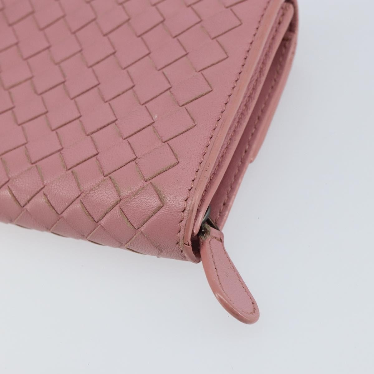 Bottega Veneta Intrecciato Long Zip  Wallet Leather Pink Leather Wallets Accessory