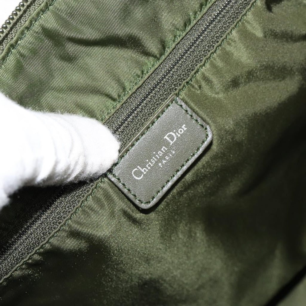 Christian Dior Vintage Trotter Shoulder Bag Canvas Green Canvas Shoulder Bag Bag (Pre-Owned)