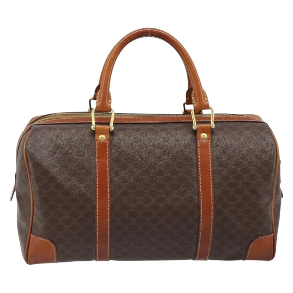 Celine Vintage Duffle Bag Canvas And Leather Brown Canvas Travel Bag Bag