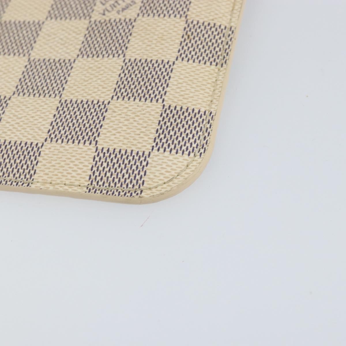 Louis Vuitton Neverfull Pochette Damier White Canvas Clutche & Pouche Bag