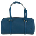 Louis Vuitton Soufflot Handbag Epi Leather Blue Leather Shoulder Bag
