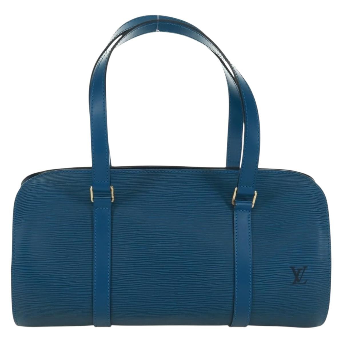 Louis Vuitton Soufflot Handbag Epi Leather Blue Leather Shoulder Bag