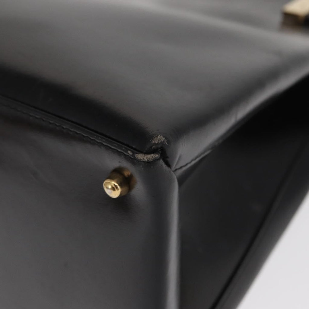 Gucci Vintage Handbag Leather Black Leather Handbag (Pre-Owned)
