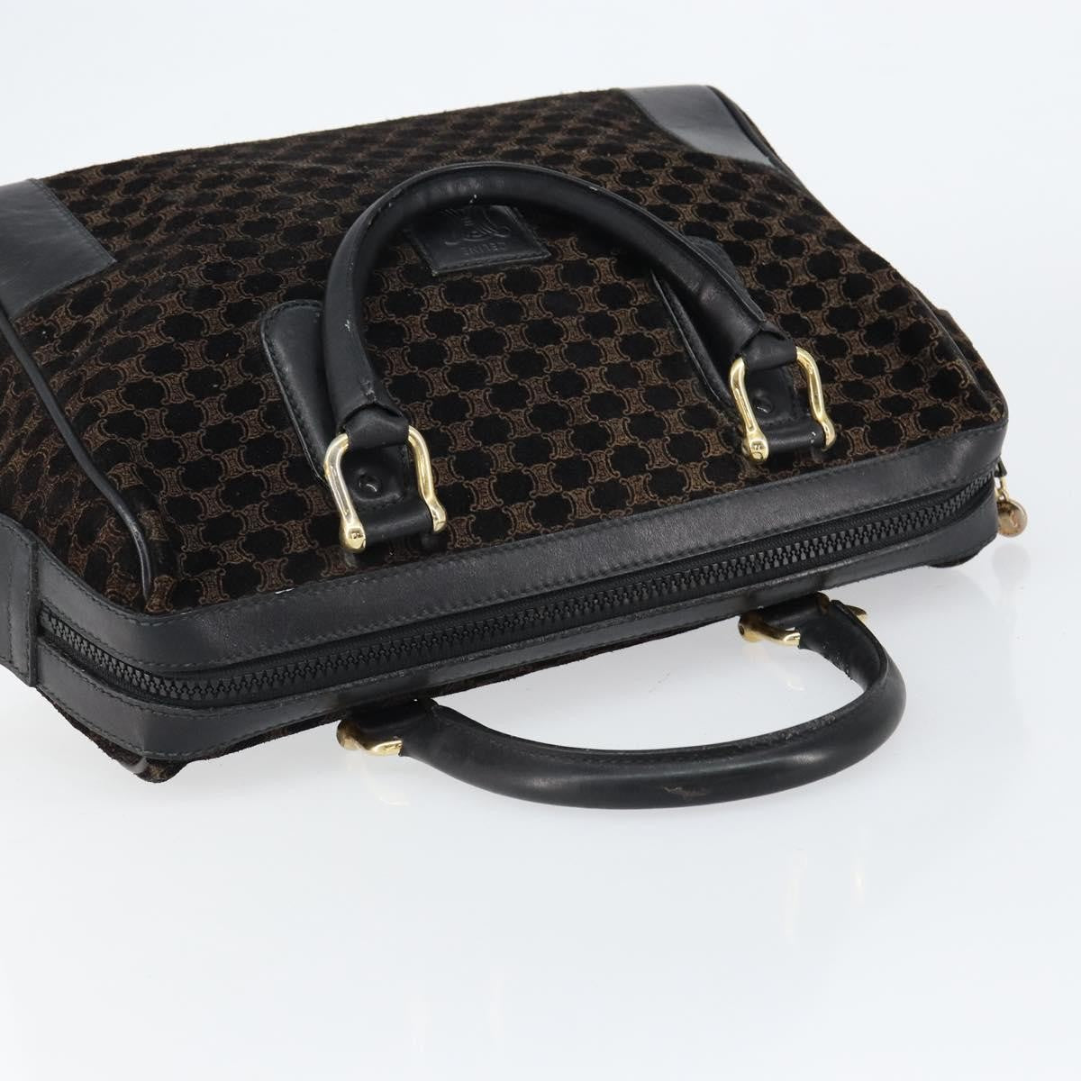 Celine Vintage Macadam Handbag C Macadam Suede Black Suede Handbag
