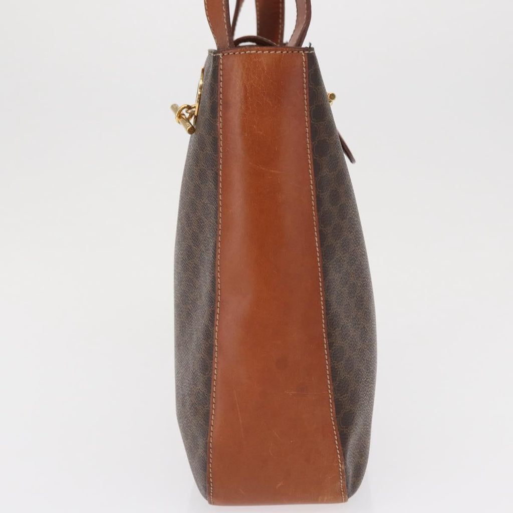 Celine Vintage Macadam Shoulder Bag Canvas And Leather Brown Canvas Shoulder Bag Bag