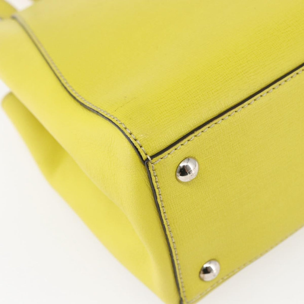 Fendi 2Jours Bag Leather Yellow Leather Handbag