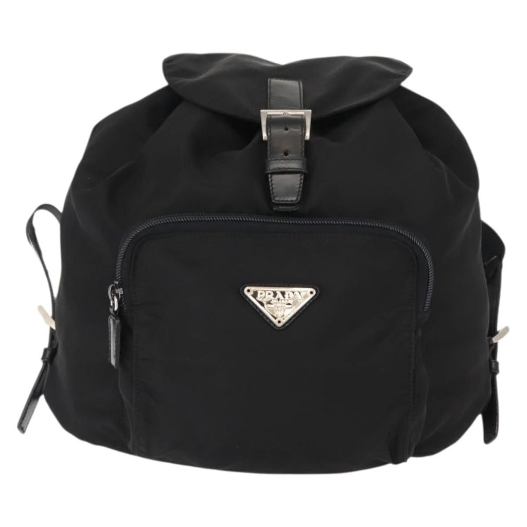 Prada Front Pocket Backpack Tessuto Black Nylon Backpack Bag