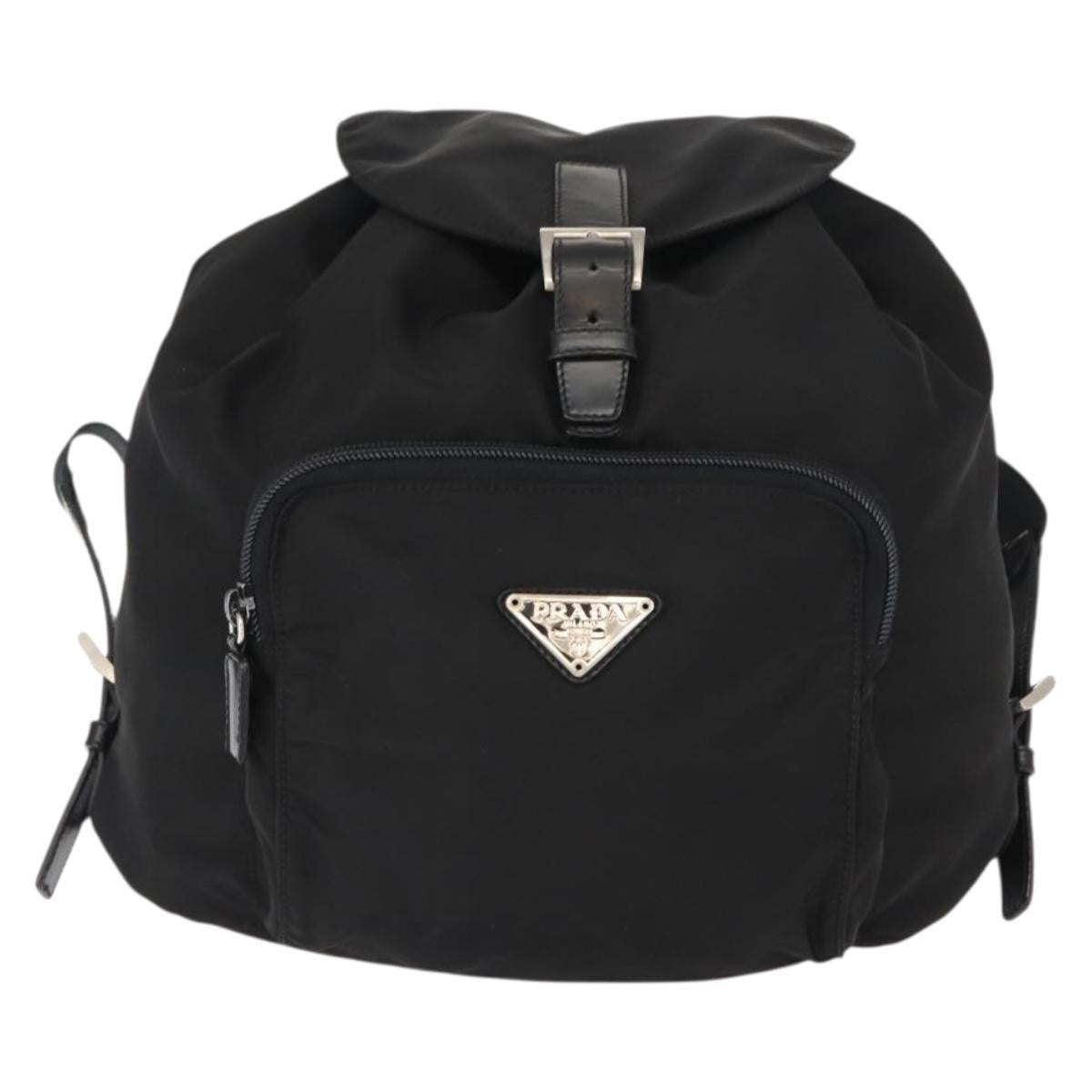 Prada Front Pocket Backpack Tessuto Black Nylon Backpack Bag