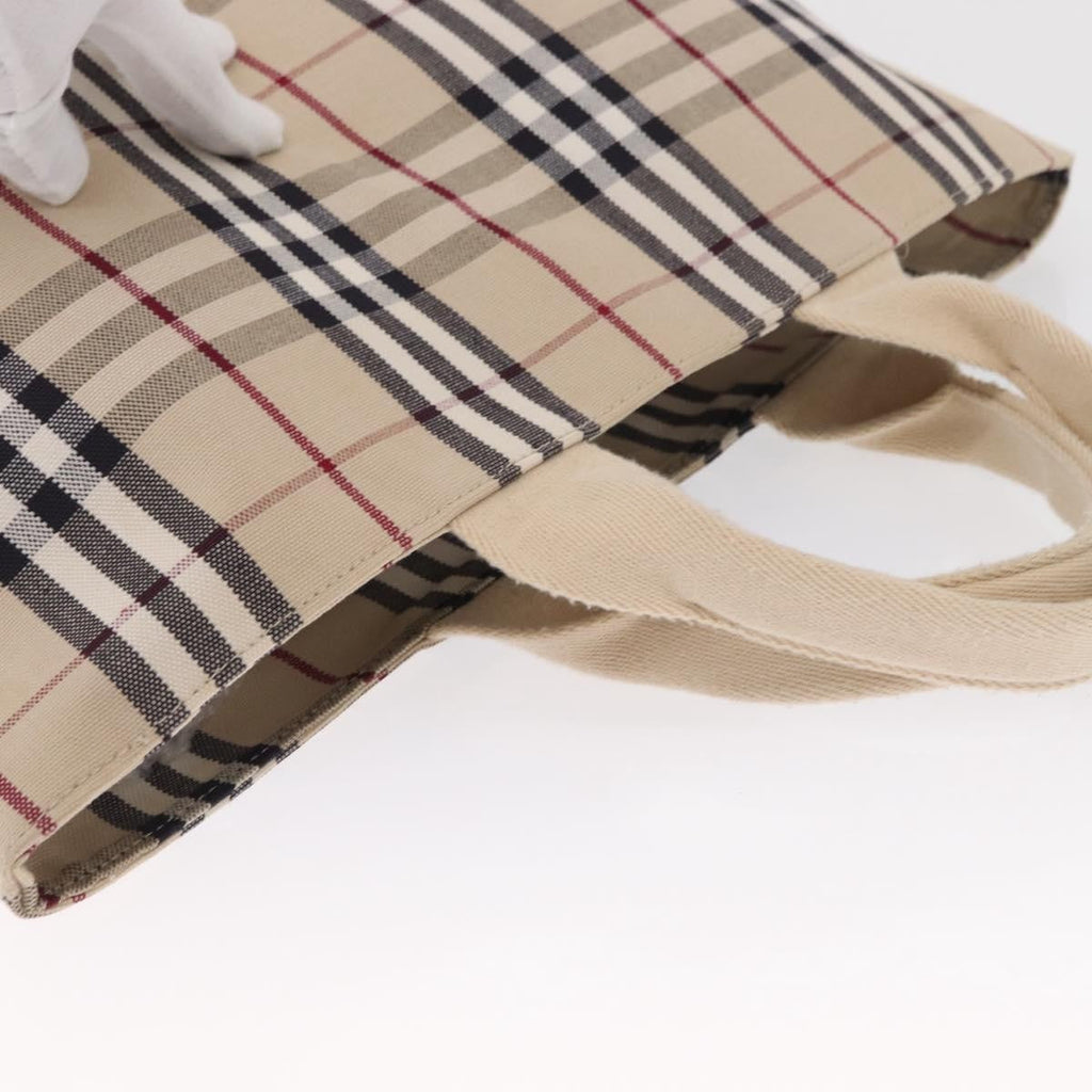 Burberry Nova Check Tote Canvas Check Pattern Beige Canvas Tote Bag