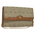 Christian Dior Vintage Honeycomb Chain Canvas Beige Canvas Bag (Pre-Owned)