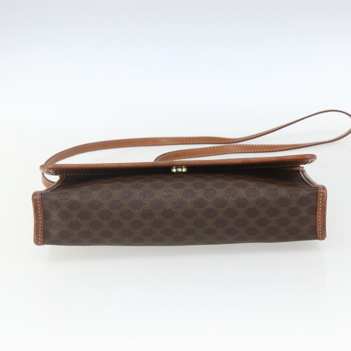 Celine Vintage Macadam Shoulder Bag Canvas And Leather Brown Canvas Shoulder Bag Bag