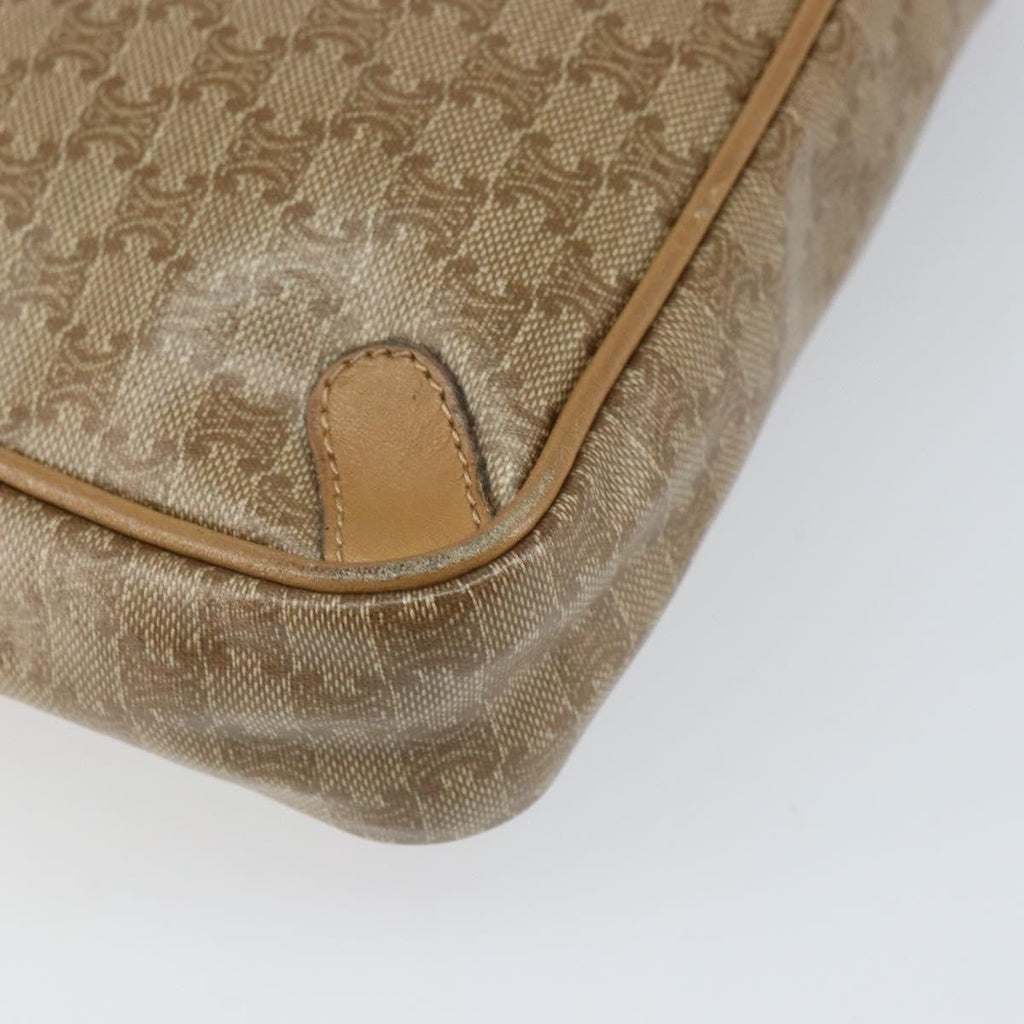 Celine Vintage Macadam Shoulder Bag Canvas And Leather Beige Canvas Shoulder Bag Bag