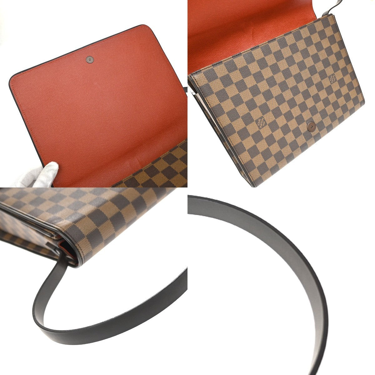 Louis Vuitton Tribeca Handbag Damier Brown Leather Shoulder Bag