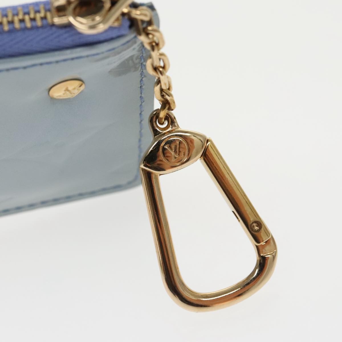 Louis Vuitton Pochette Clés Nm Monogram Vernis Patent Leather Purple Patent_Leather Wallets Accessory