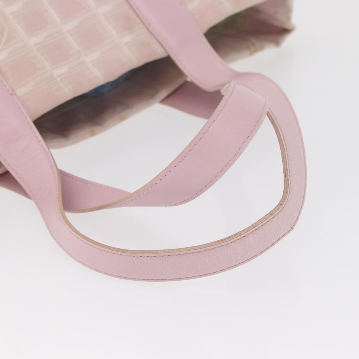 Chanel Travel Line Tote Nylon Pink Nylon Tote Bag Bag
