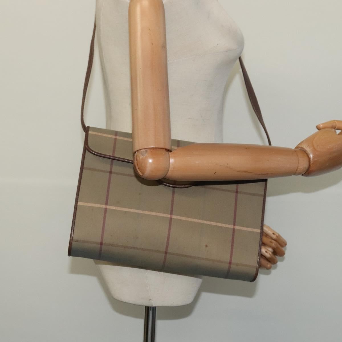 Burberry Nova Check Shoulder Bag Canvas And Leather Beige Canvas Shoulder Bag