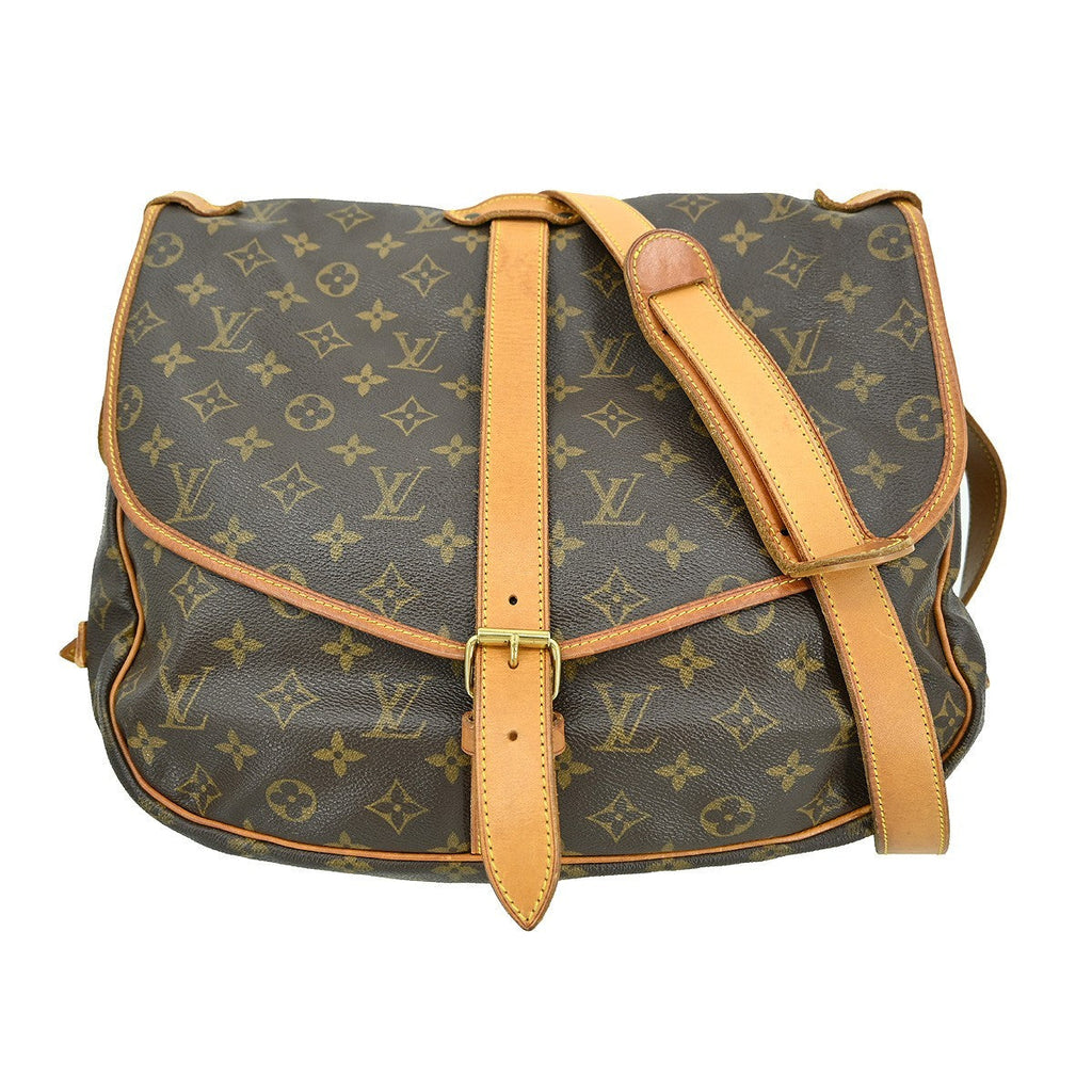 Louis Vuitton Saumur Handbag Monogram Canvas Brown Canvas Shoulder Bag