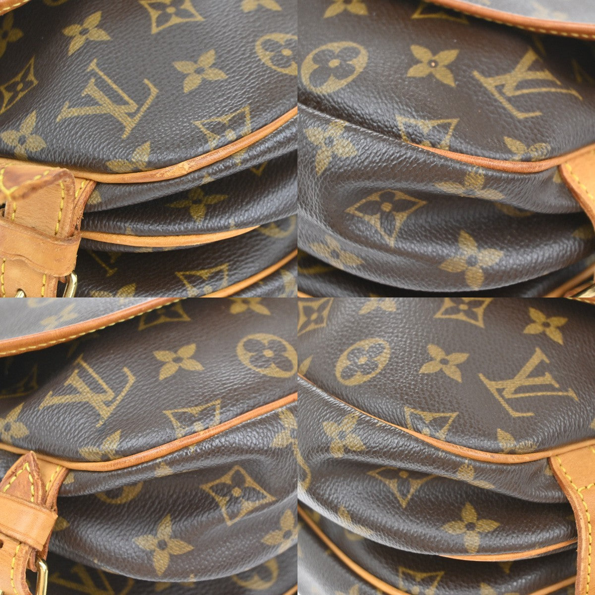 Louis Vuitton Saumur Handbag Monogram Canvas Brown Canvas Shoulder Bag