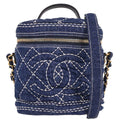 Chanel Vanity Case Quilted Denim Blue Denim_Jeans Handbag