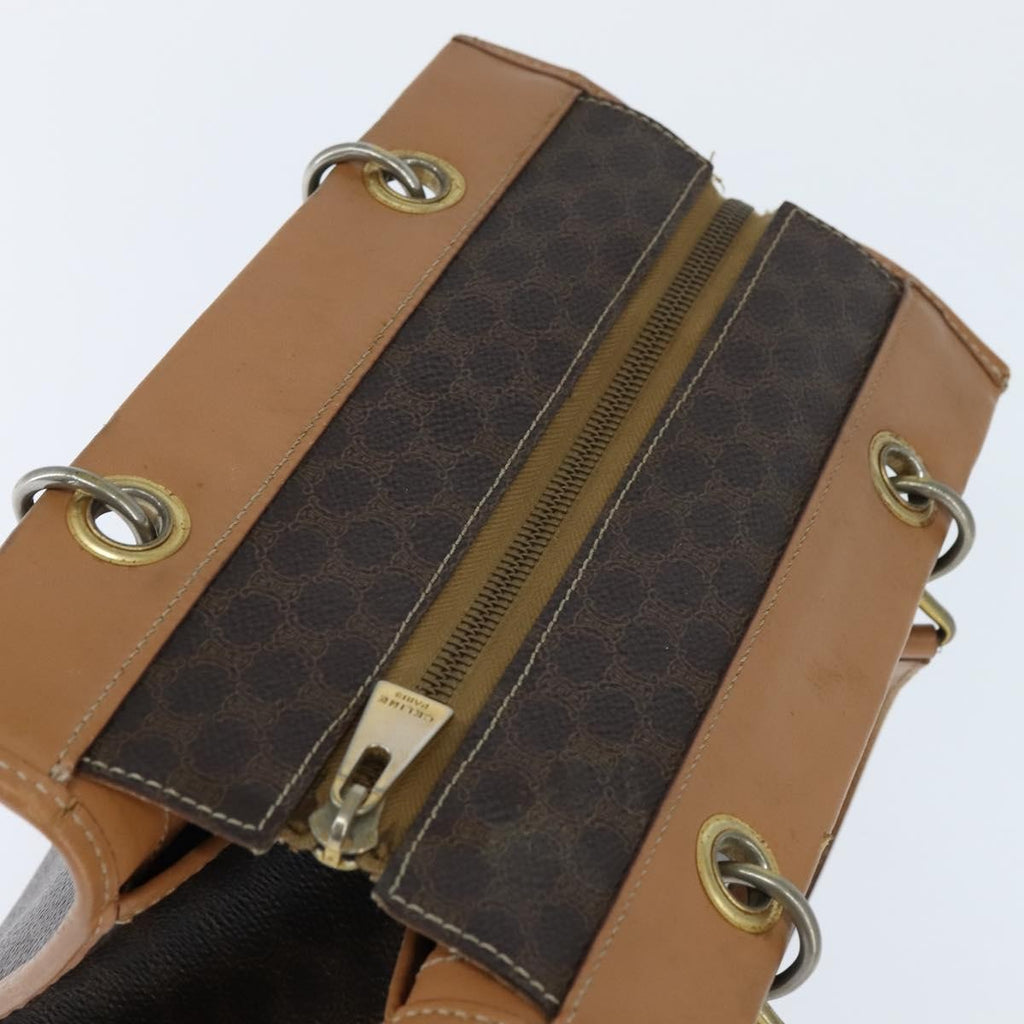 Celine Vintage Macadam Tote Bag Canvas Brown Canvas Tote Bag Bag