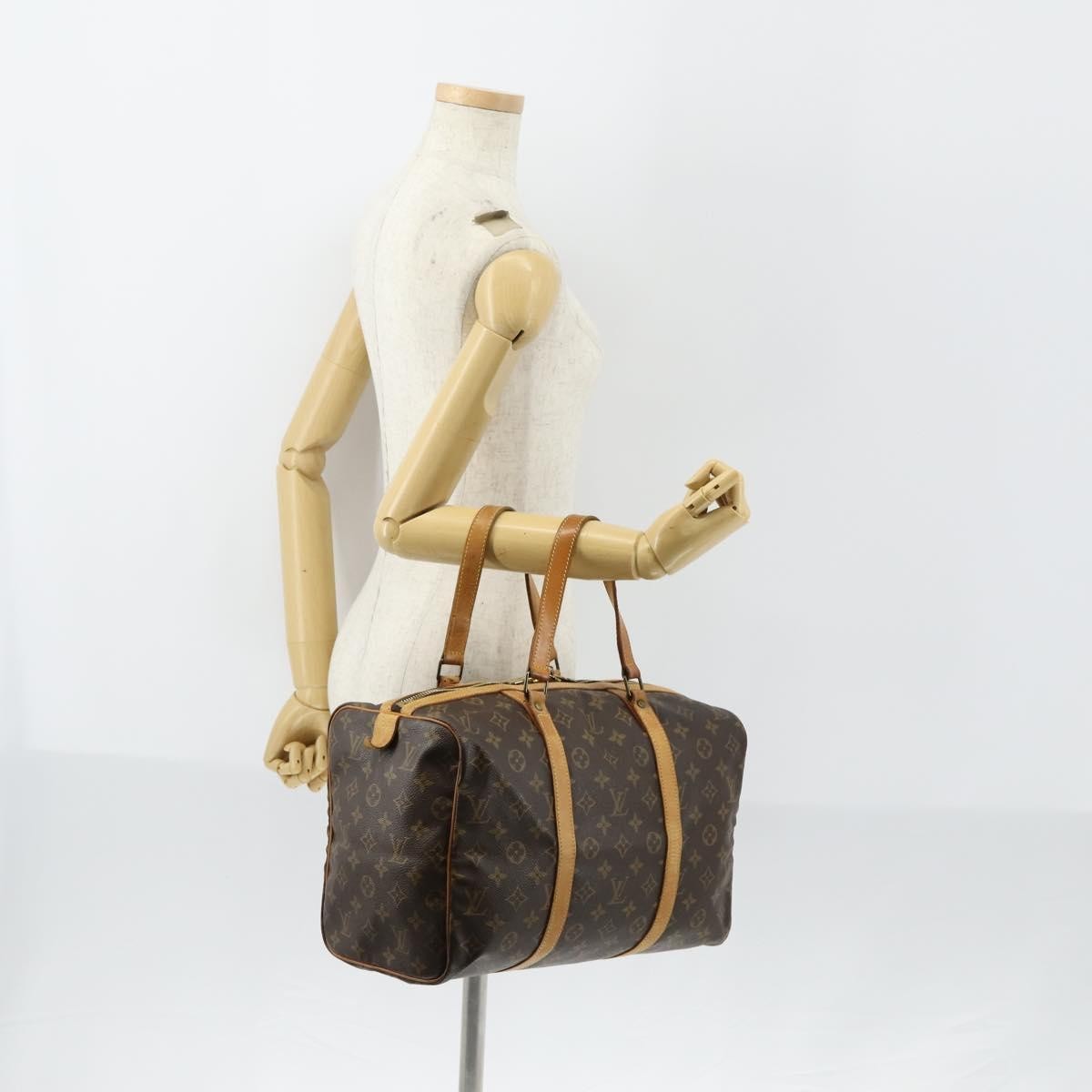 Louis Vuitton Sac Souple Handbag Monogram Canvas Brown Canvas Travel Bag