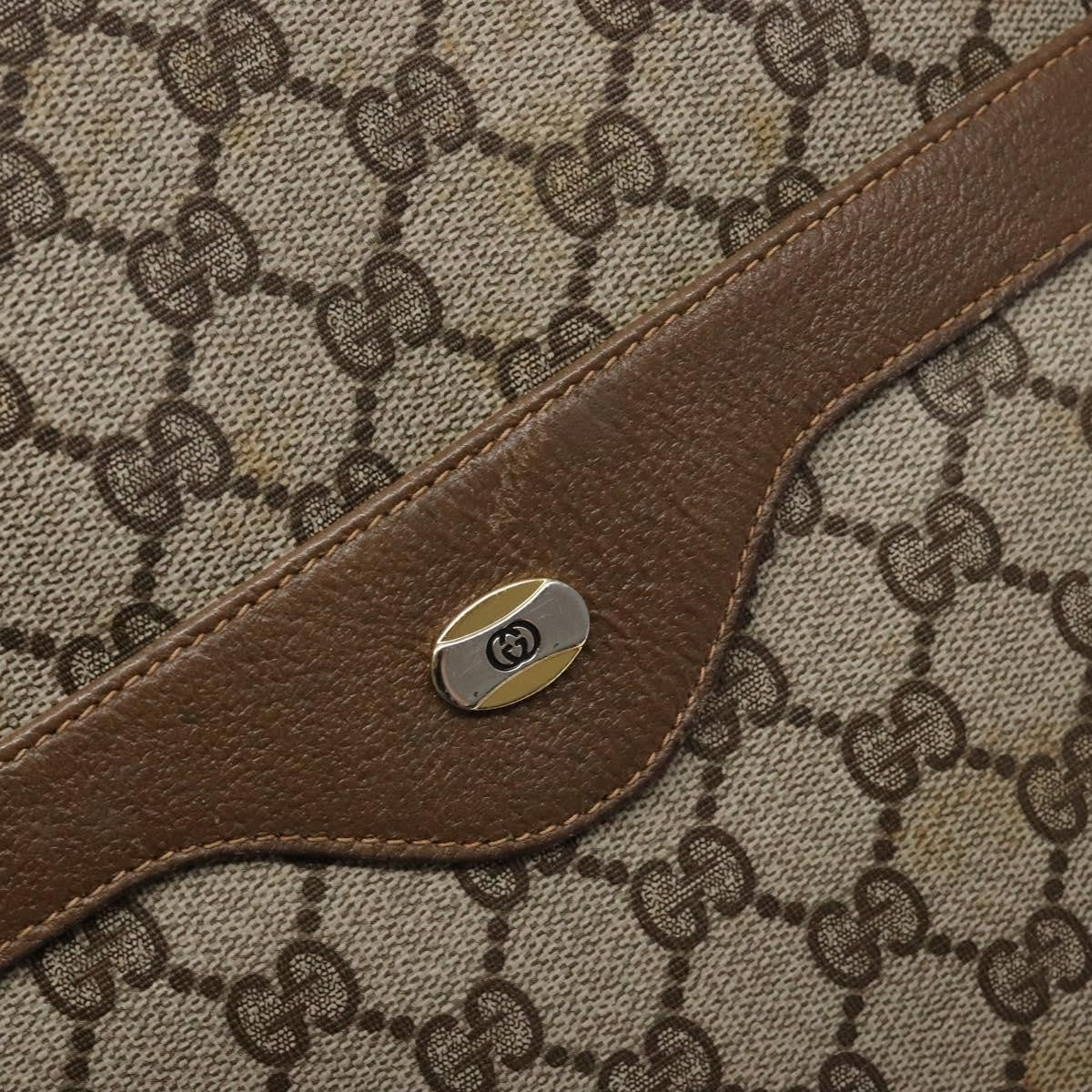 Gucci Ophidia Front Pocket Shopper Tote Gg Coated Canvas Beige Canvas Tote Bag Bag (Pre-Owned)