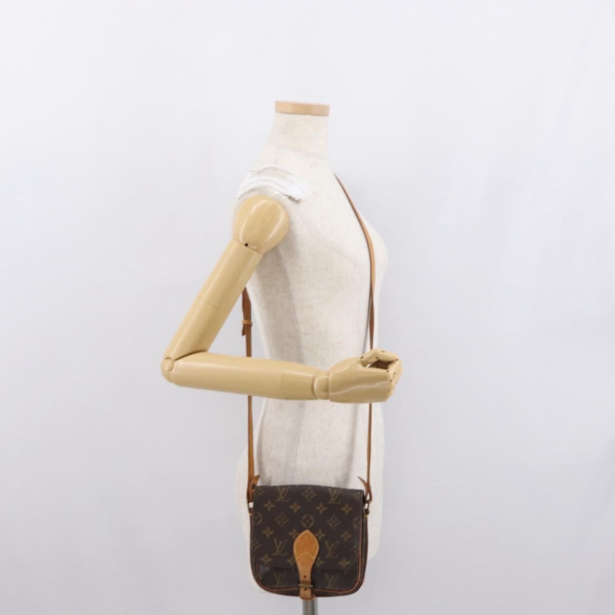 Louis Vuitton Cartouchiere Handbag Monogram Canvas Brown Canvas Shoulder Bag