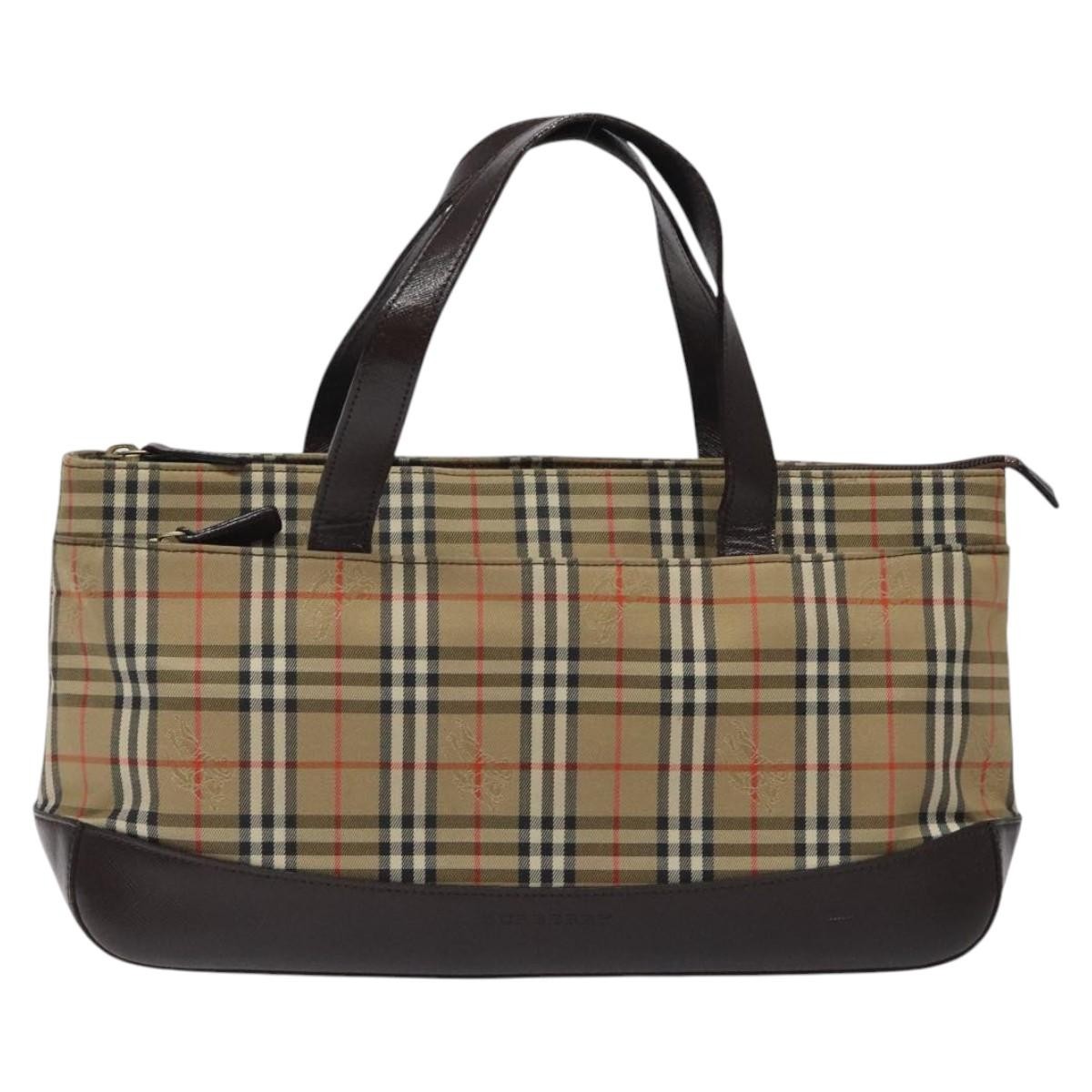 Burberry Nova Check Handbag Nova Check Canvas And Leather Beige Canvas Handbag