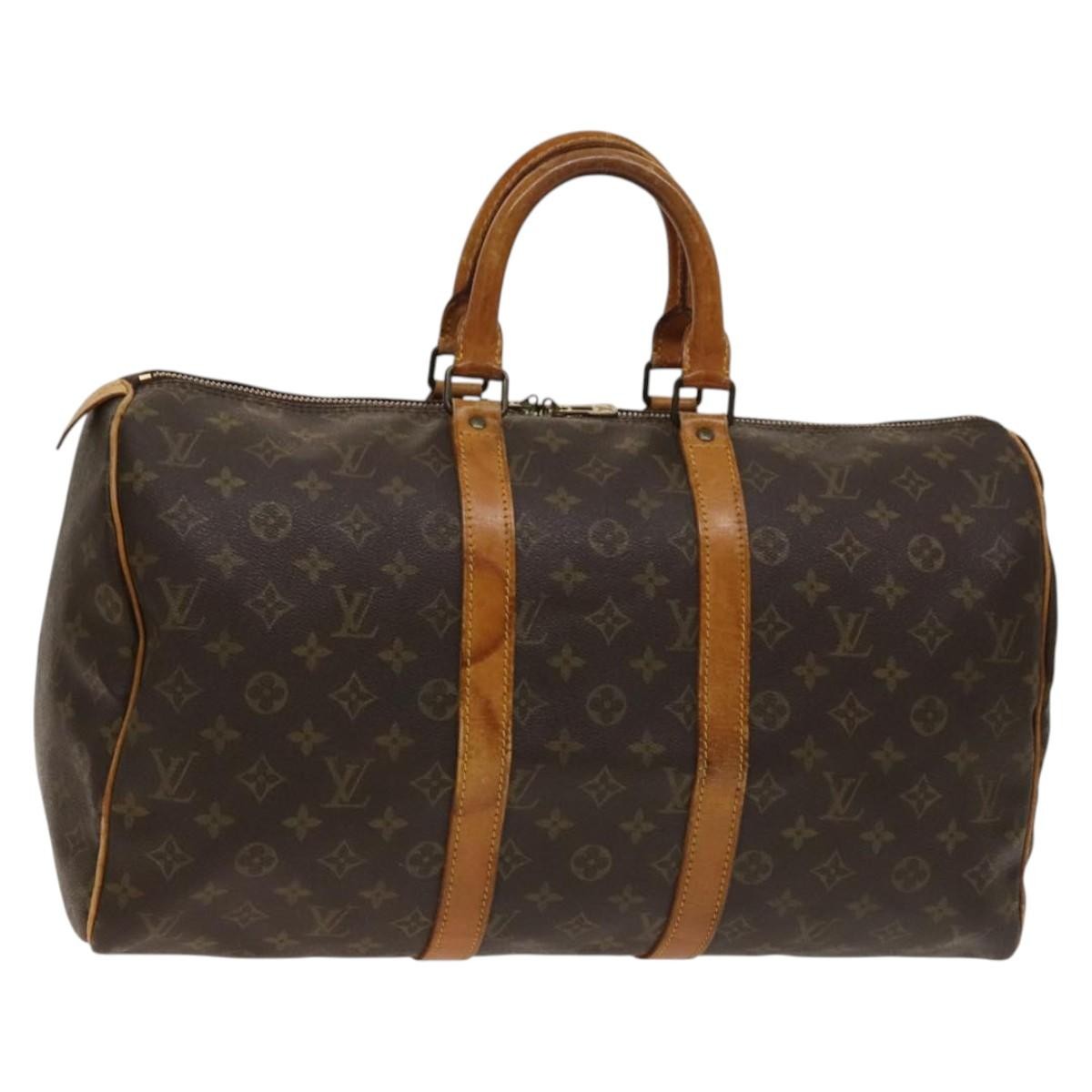 Louis Vuitton Keepall Bag Monogram Canvas Brown Canvas Travel Bag