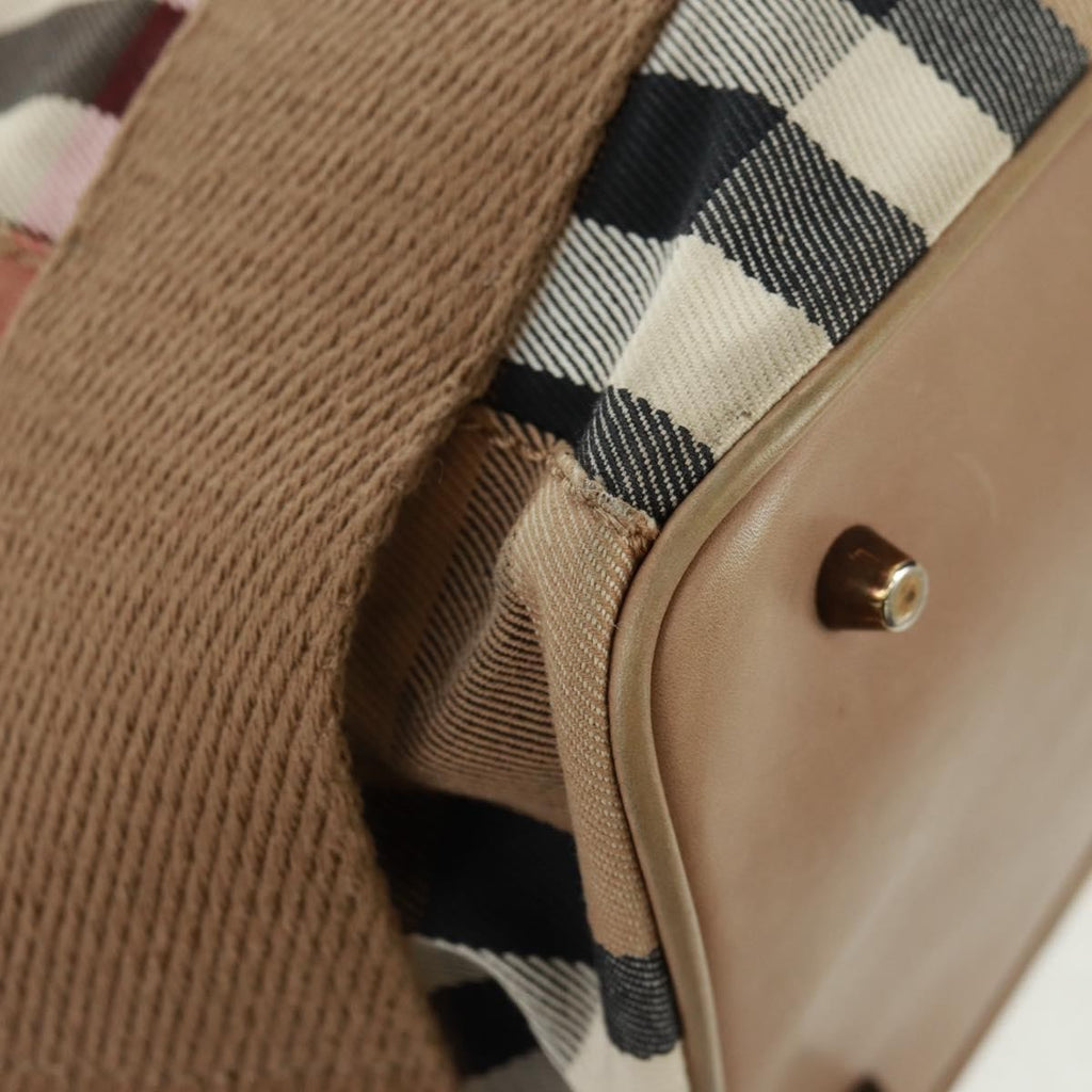 Burberry Brecon Convertible Tote House Check Canvas Beige Canvas Tote Bag