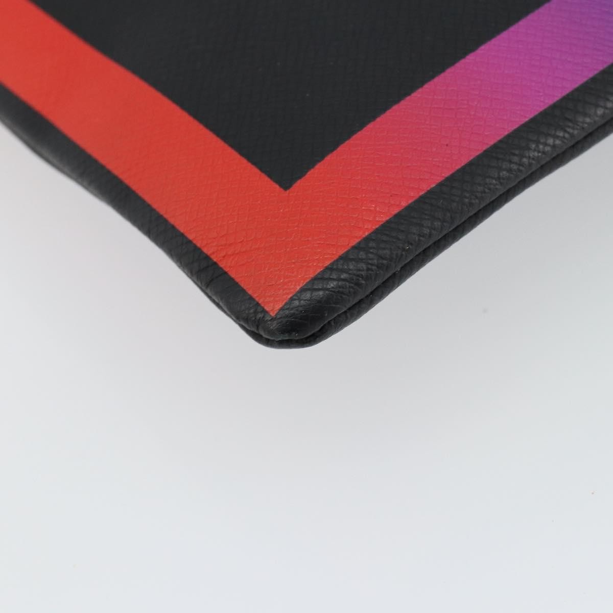 Louis Vuitton Pochette A4 Rainbow Taiga Leather Black Leather Clutche & Pouche Bag
