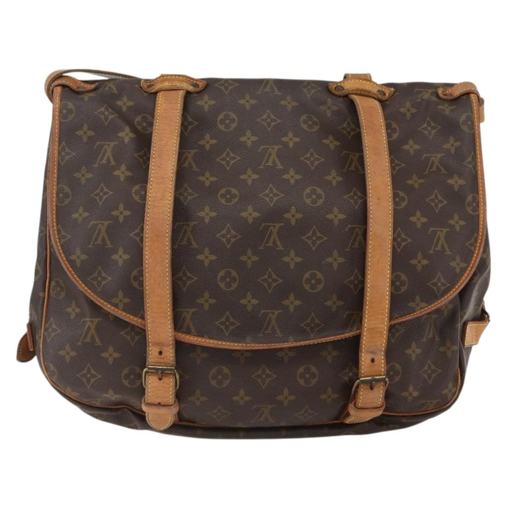 Louis Vuitton Saumur Handbag Monogram Canvas Brown Canvas Shoulder Bag