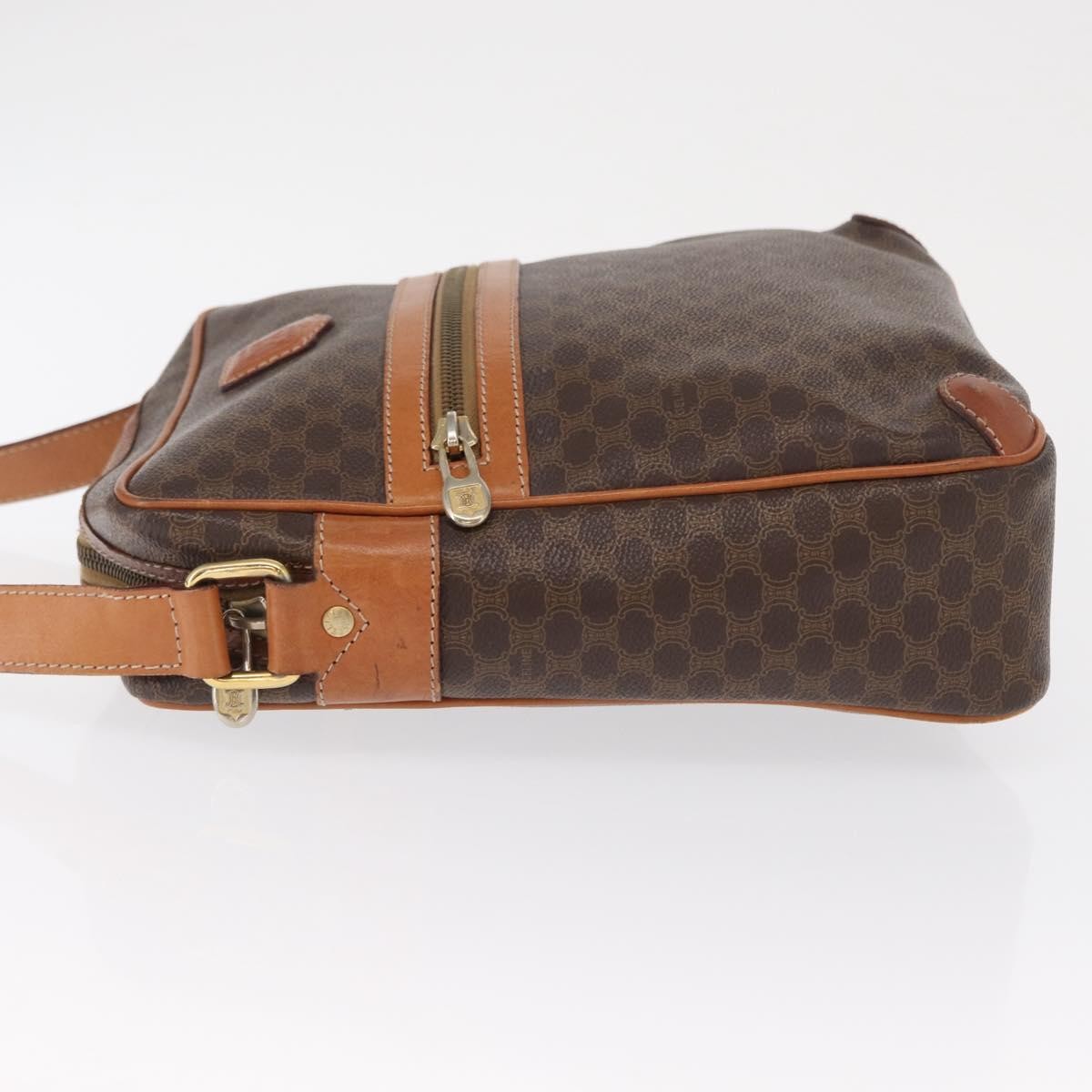 Celine Vintage Macadam Shoulder Bag Canvas And Leather Brown Pvc Shoulder Bag Bag